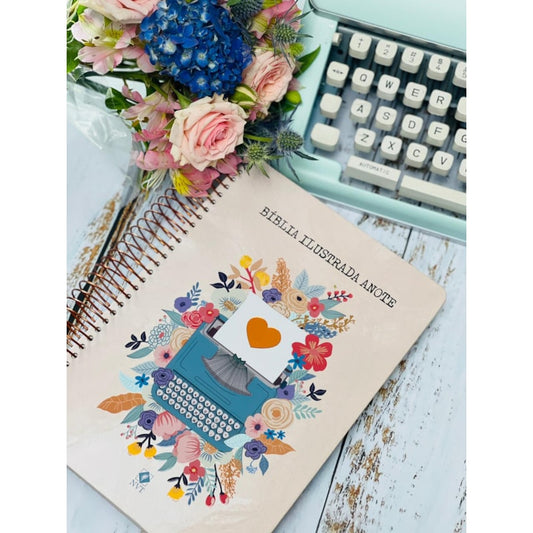 Bíblia Ilustrada Anote Florescer | NVT | Letra Normal | Capa Dura Espiral