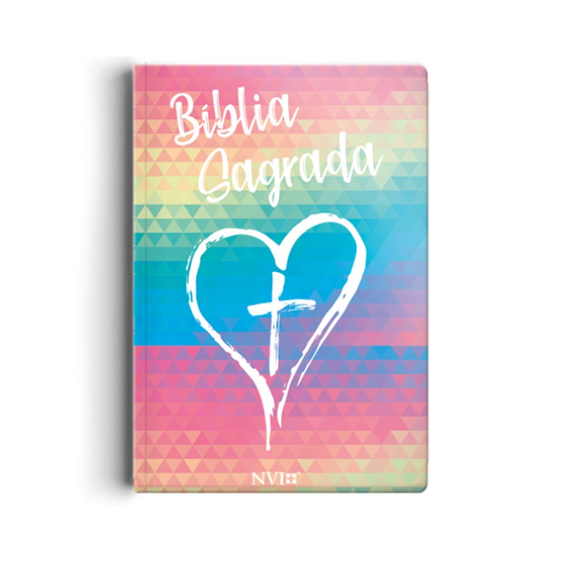 Bíblia Sagrada Slim Coração Color | NVI | Letra Maior | Semi Luxo