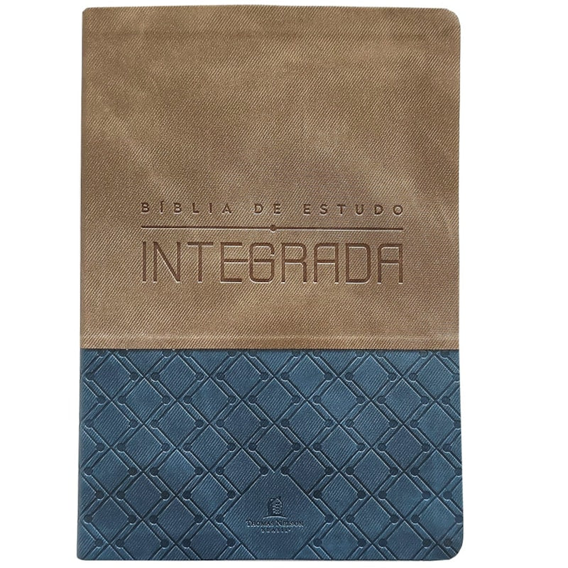 Bíblia de Estudo Integrada | NVI | Letra Normal | Capa Luxo Cinza e Azul