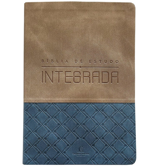 Bíblia de Estudo Integrada | NVI | Letra Normal | Capa Luxo Cinza e Azul