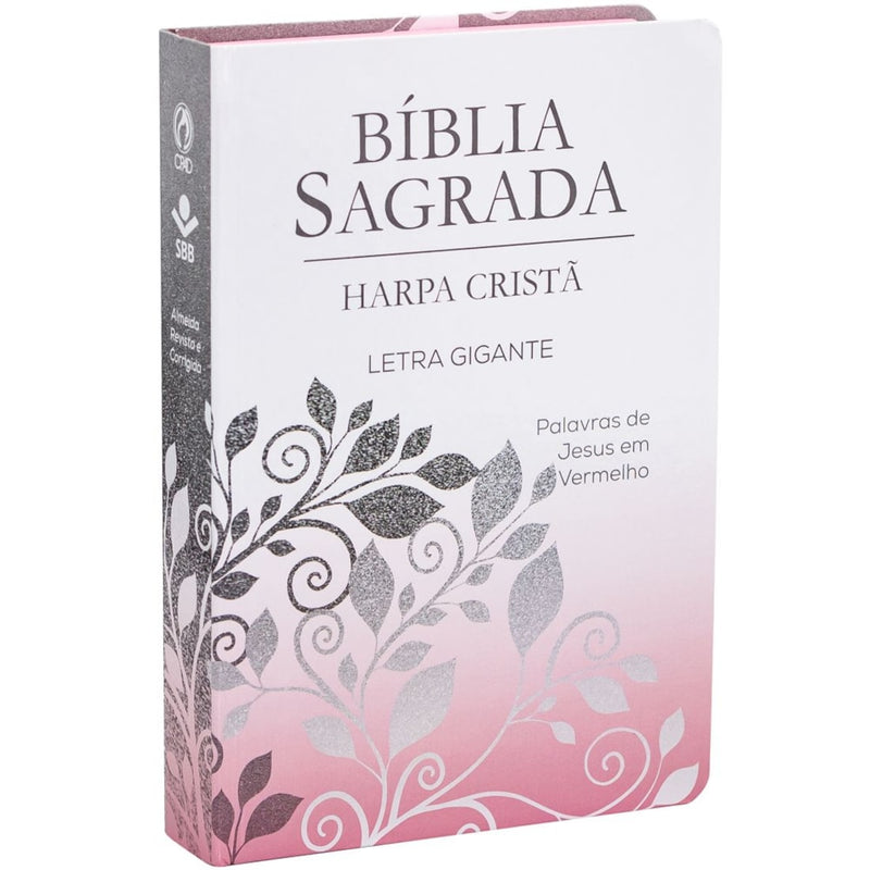 Bíblia Sagrada com Harpa Cristã | ARC | Letra Gigante | Ramo Prata