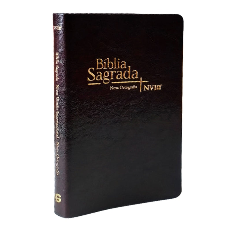 Bíblia Sagrada Slim | NVI | Letra Maior | Capa Luxo Marrom