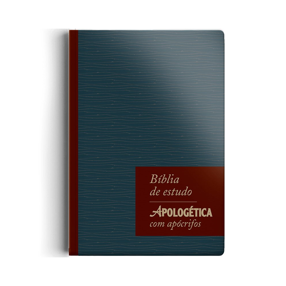 Bíblia de Estudo| Apologética com Apócrifos | Capa Luxo Azul e Marrom