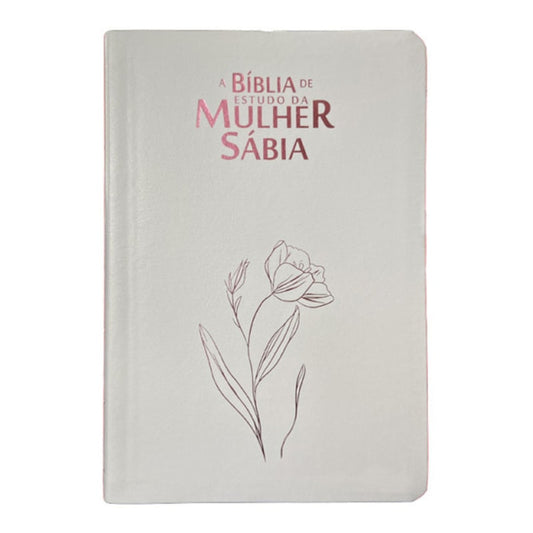 Bíblia de Estudo da Mulher Sábia | ARC | Harpa Avivada | Capa Luxo Magnólia Branca