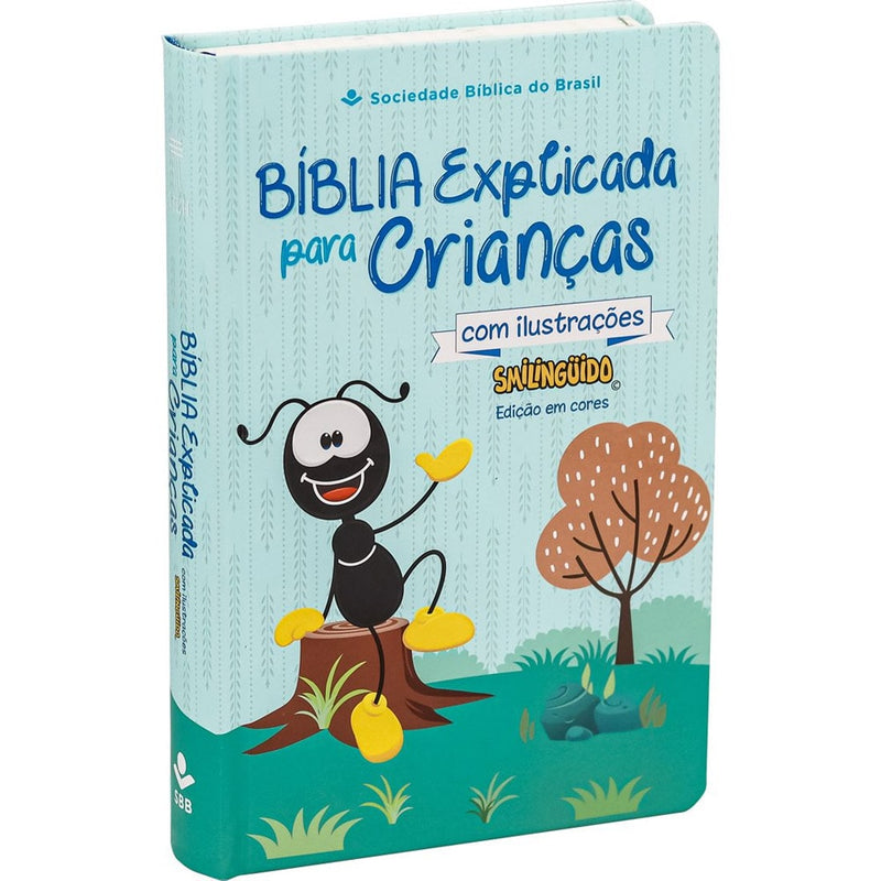 Bíblia Explicada Para Crianças | Smilinguido| NTLH | Capa Dura Azul