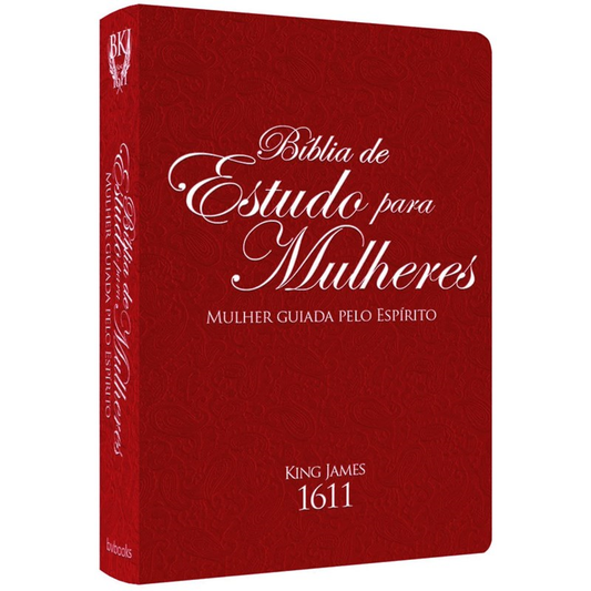 Bíblia de Estudo para Mulheres | BKJ 1611 | Letra normal | Capa Luxo Vermelha
