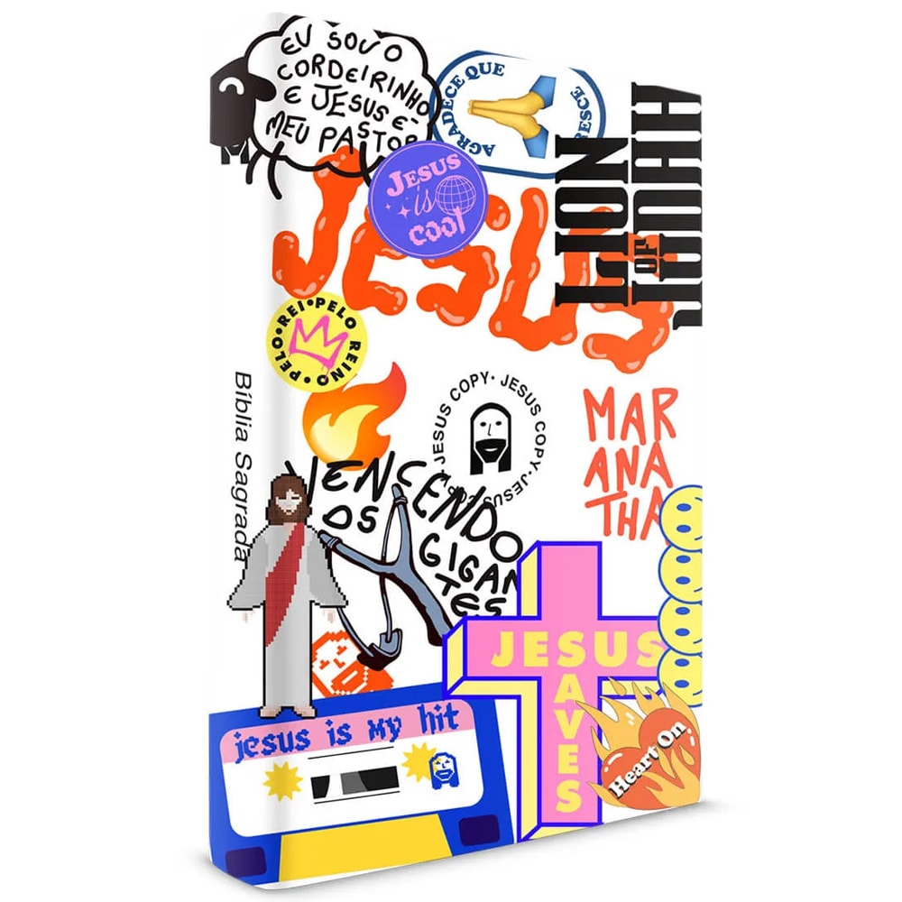 Bíblia Jesus Copy Sticker | NVI | Capa Dura Branca