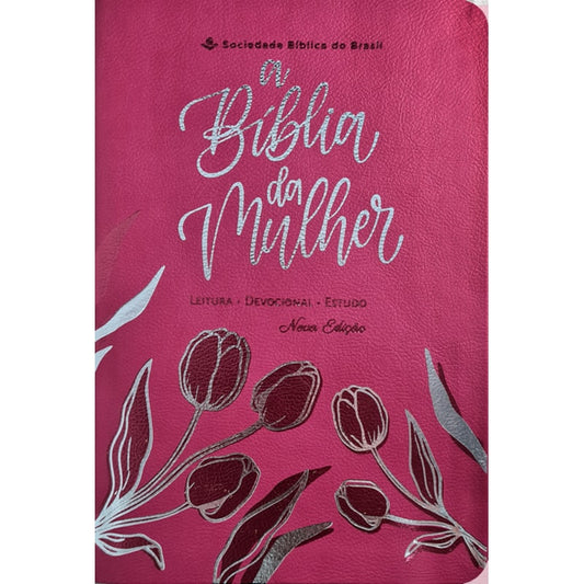 A Bíblia da Mulher | Letra Grande | ARC | Capa Luxo Rosa