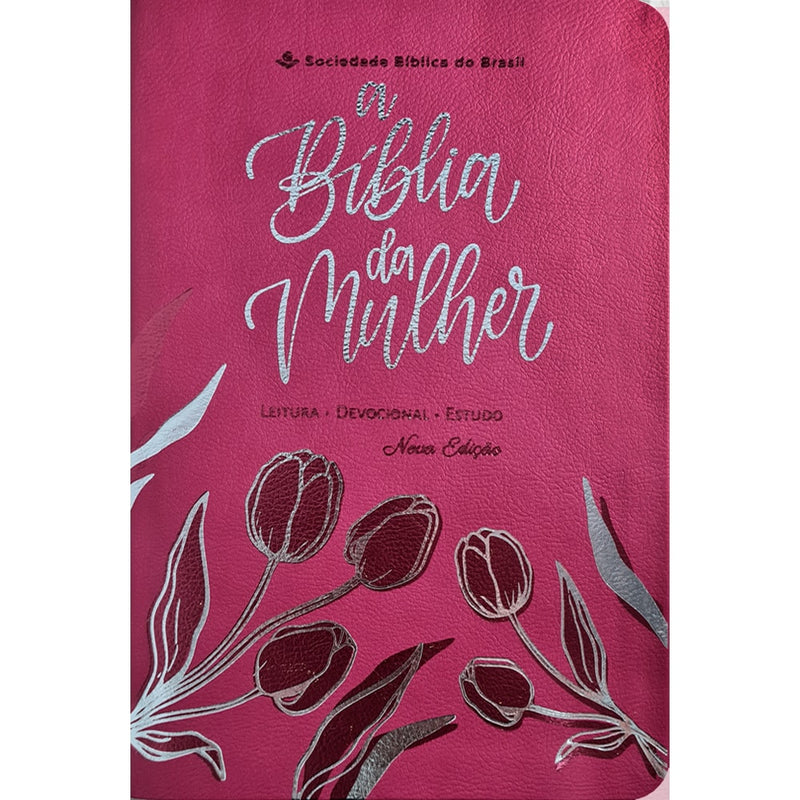 A Bíblia da Mulher | Letra Grande | ARC | Capa Luxo Rosa