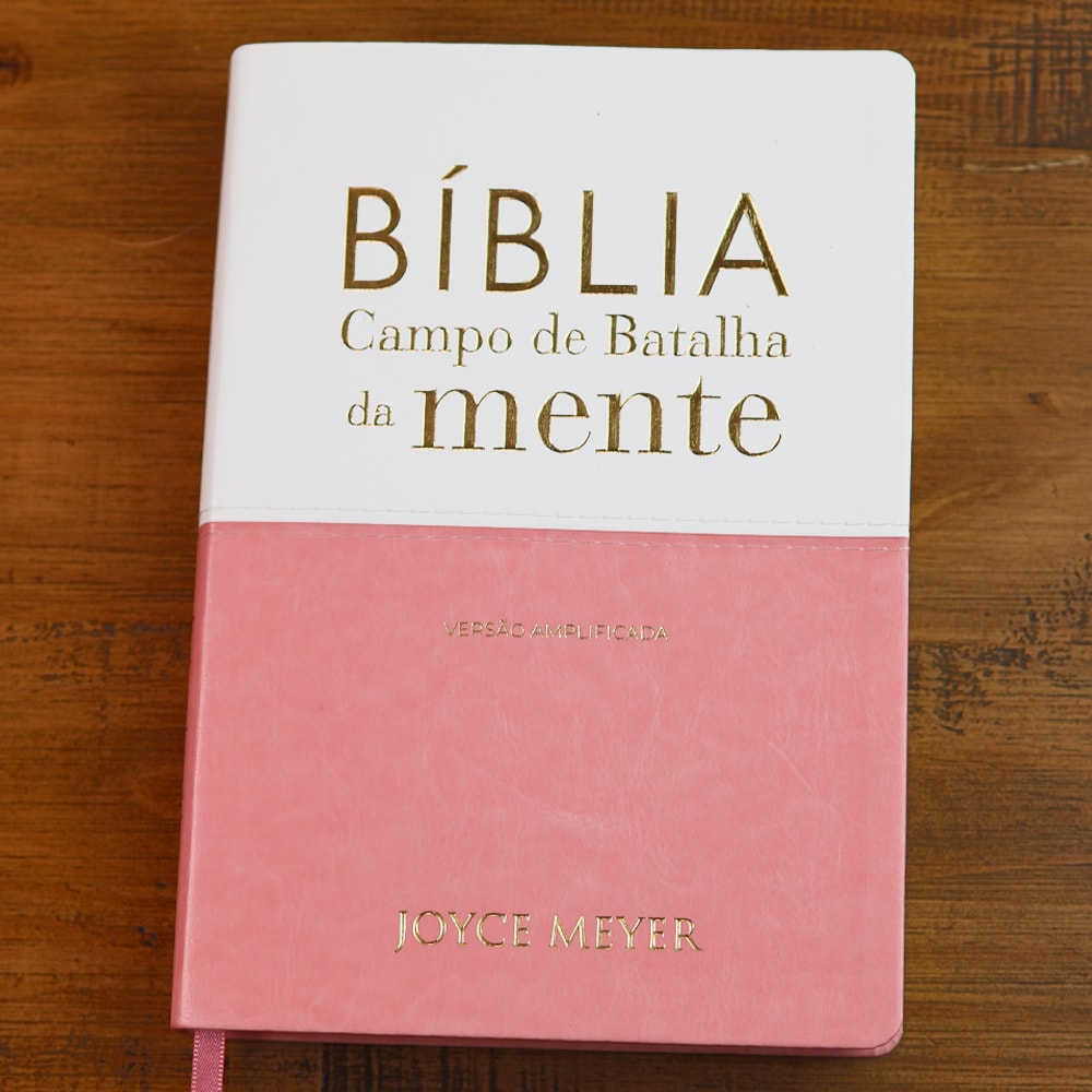 Bíblia Campo de Batalha da Mente | NVA | Letra Normal | Capa Luxo Branco e Rosa