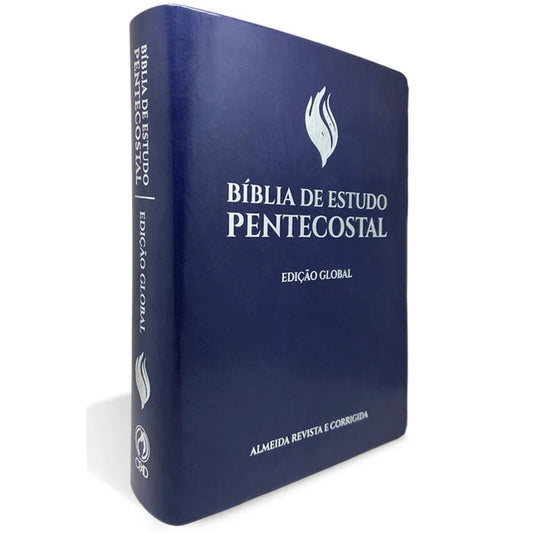 Bíblia de Estudo Pentecostal | Edição Global | ARC | Letra Grande | Capa Luxo Azul
