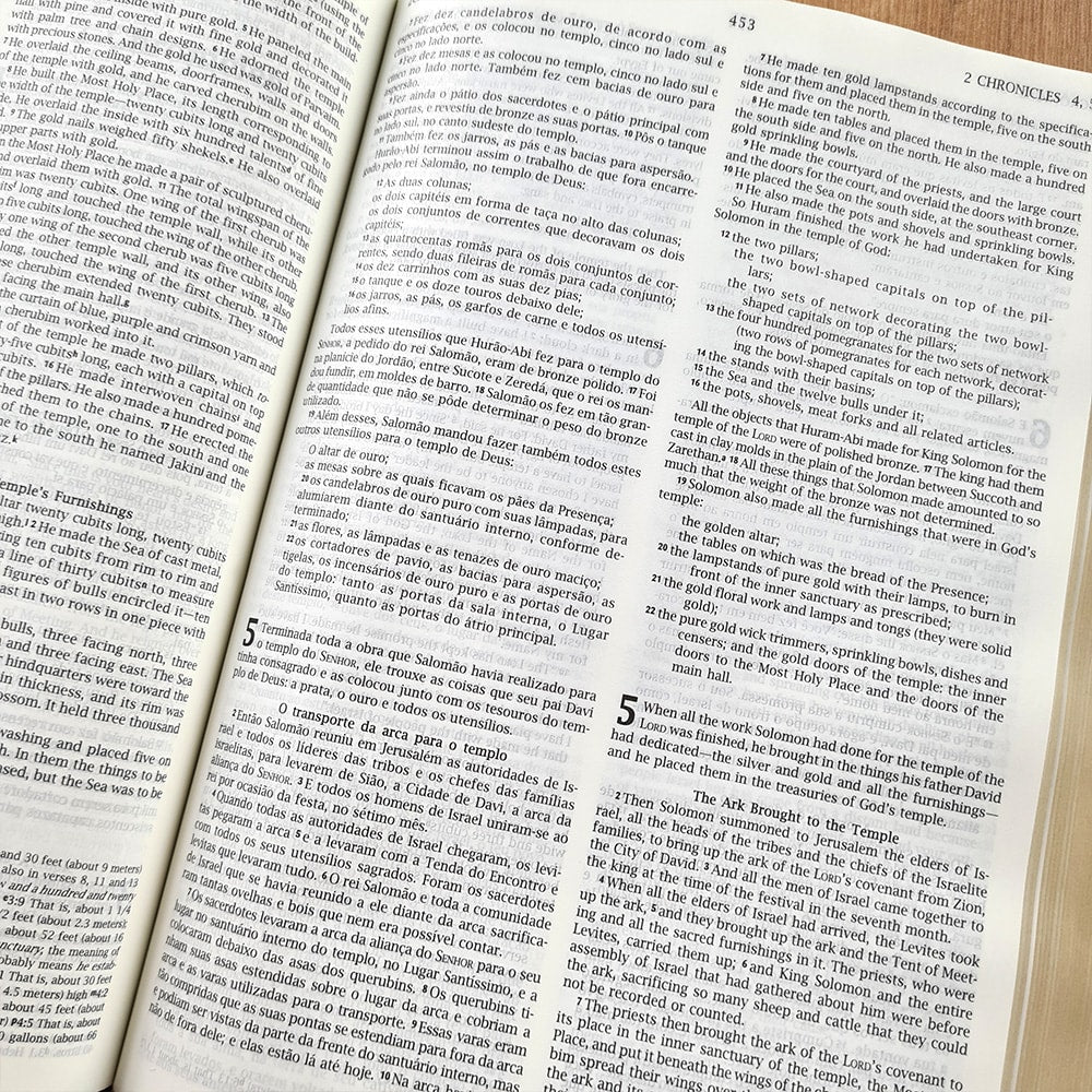 Bíblia Sagrada - Holy Bible | Português e Inglês | NVI Letra Normal | Pink