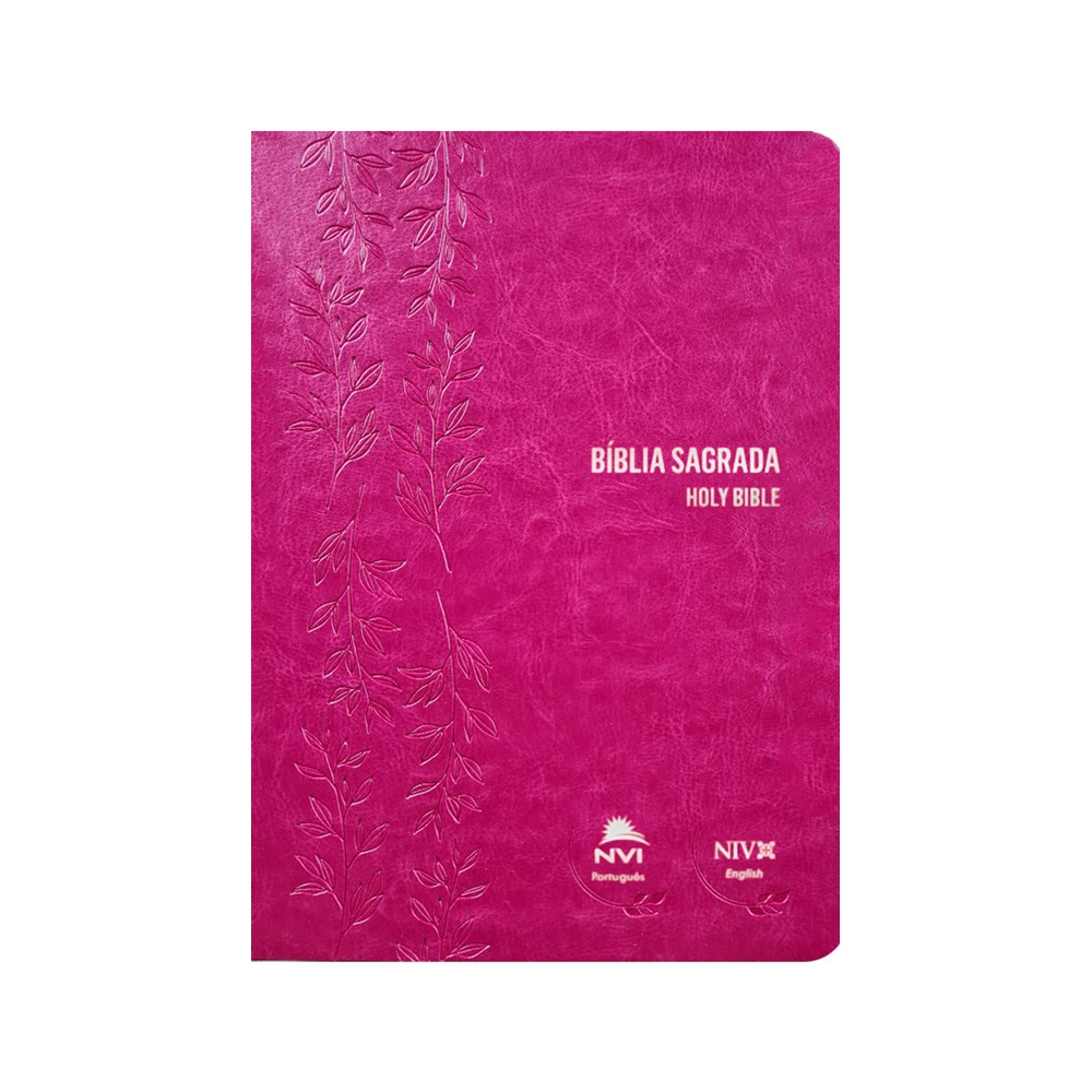 Bíblia Sagrada - Holy Bible | Português e Inglês | NVI Letra Normal | Pink