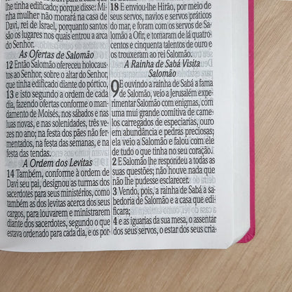Bíblia Sagrada com Harpa Avivada e Corinhos | ARC | Letra Jumbo | Capa Semiflexível Pink