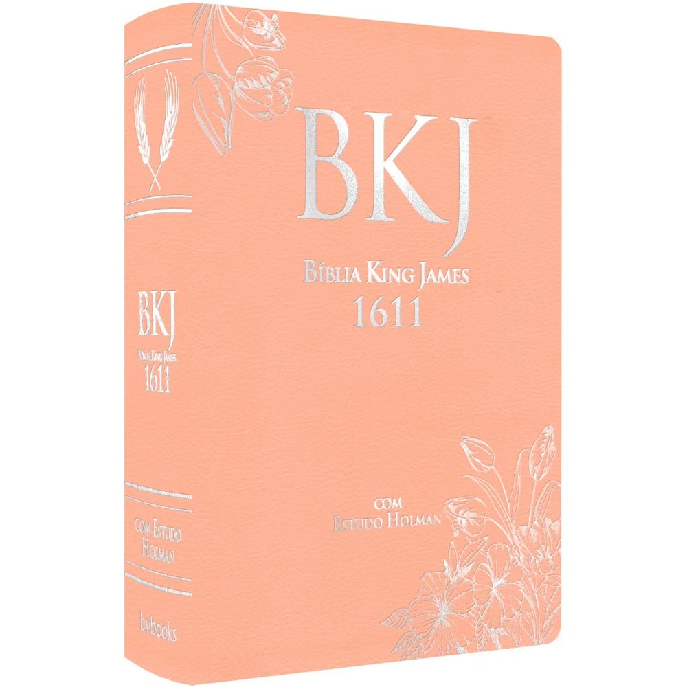 Bíblia Sagrada King James Fiel com Estudo Holman | Letra Normal | Capa Luxo Rosé