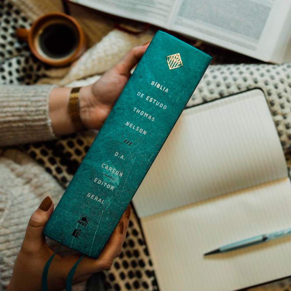 Bíblia De Estudo Thomas Nelson | NVI | Letra Normal | Capa Dura Turquesa