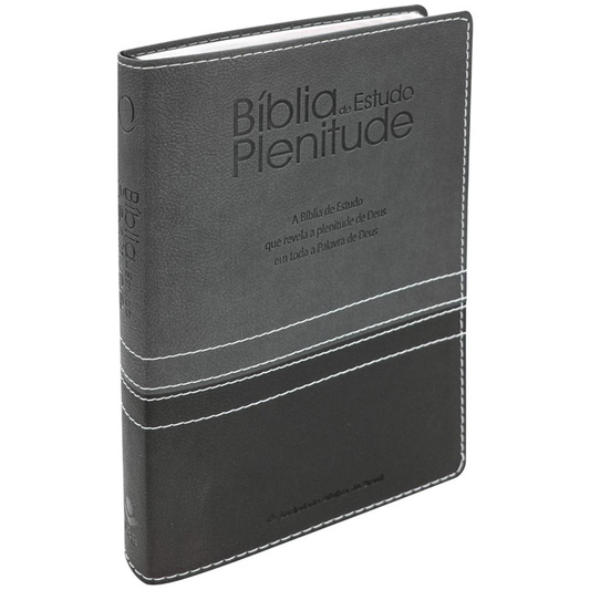 Bíblia de Estudo Plenitude | ARA | Letra Normal | Capa Luxo Cinza e Preto