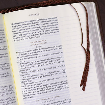 Bíblia The Purpose Book | A21 | Letra Normal | Espaço Para Anotações | Capa Couro Soft Janela