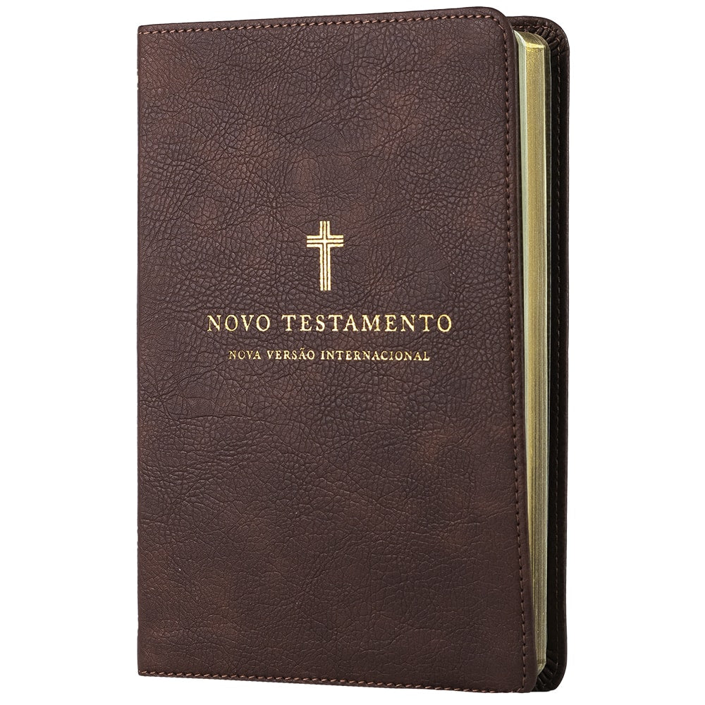 Novo Testamento | NVI | Leitura Perfeita | Couro Soft Cruz Marrom
