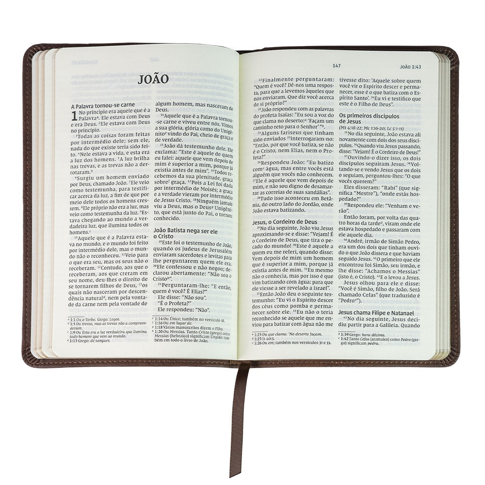 Novo Testamento | NVI | Leitura Perfeita | Couro Soft Cruz Marrom
