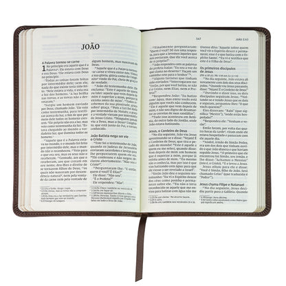 Novo Testamento | NVI | Leitura Perfeita | Couro Soft Cruz Marrom