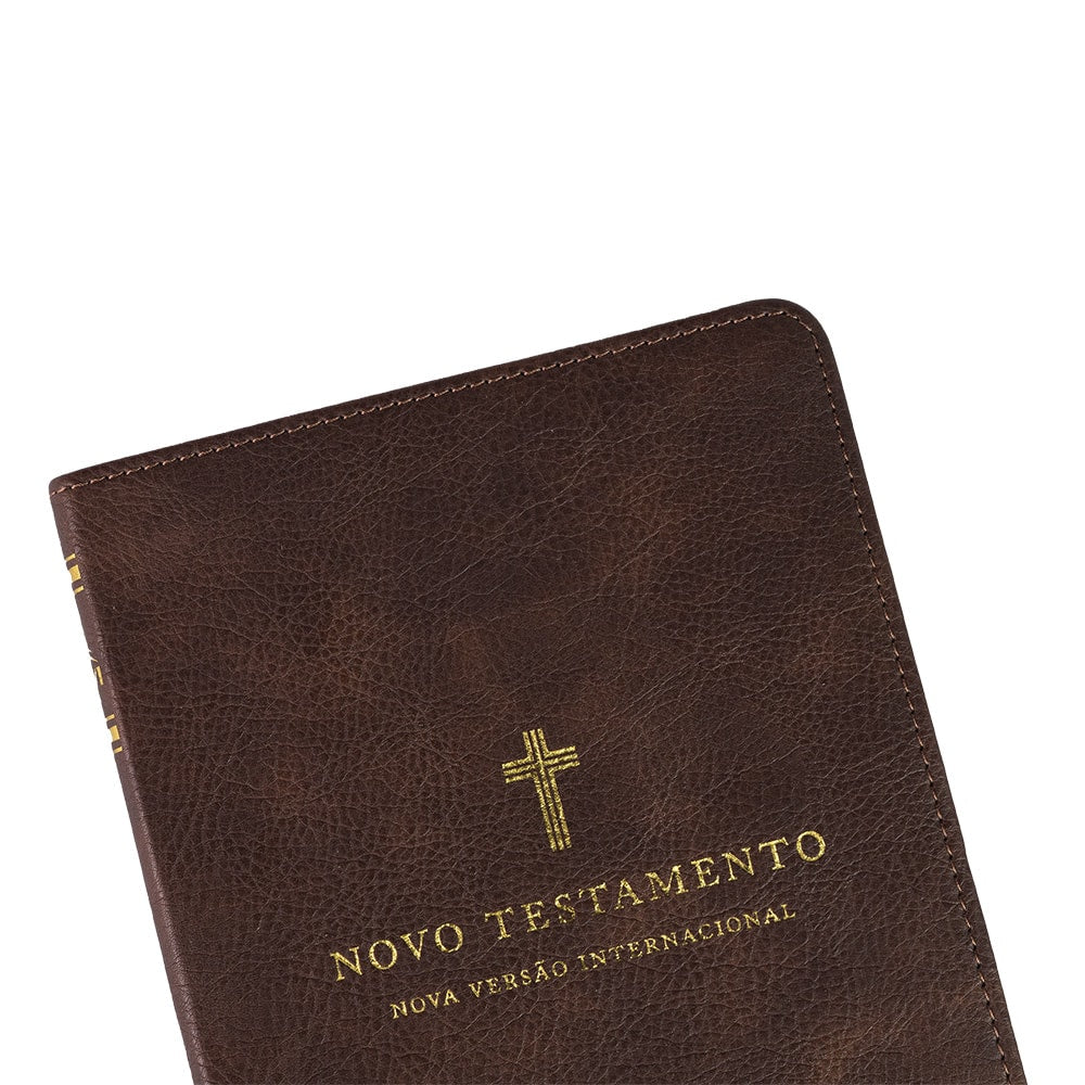 Novo Testamento | NVI | Leitura Perfeita | Couro Soft Cruz Marrom