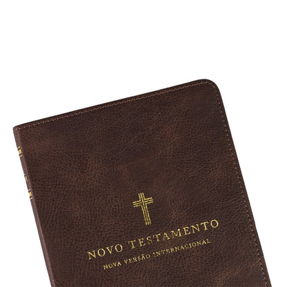 Novo Testamento | NVI | Leitura Perfeita | Couro Soft Cruz Marrom
