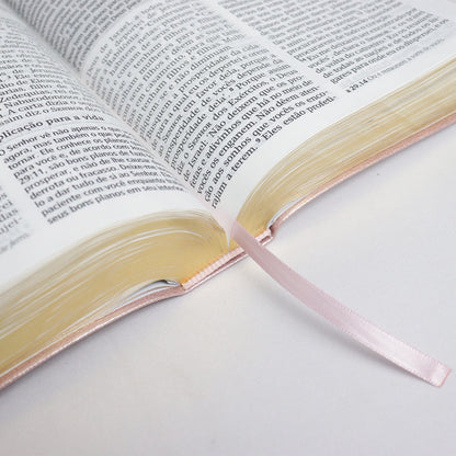 Bíblia De Estudo Joyce Meyer | NVI | Letra Grande | Capa Luxo Rosa