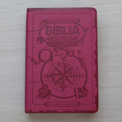 Bíblia das Descobertas para Adolescentes | Letra Normal | NTLH | Capa Luxo Rosa