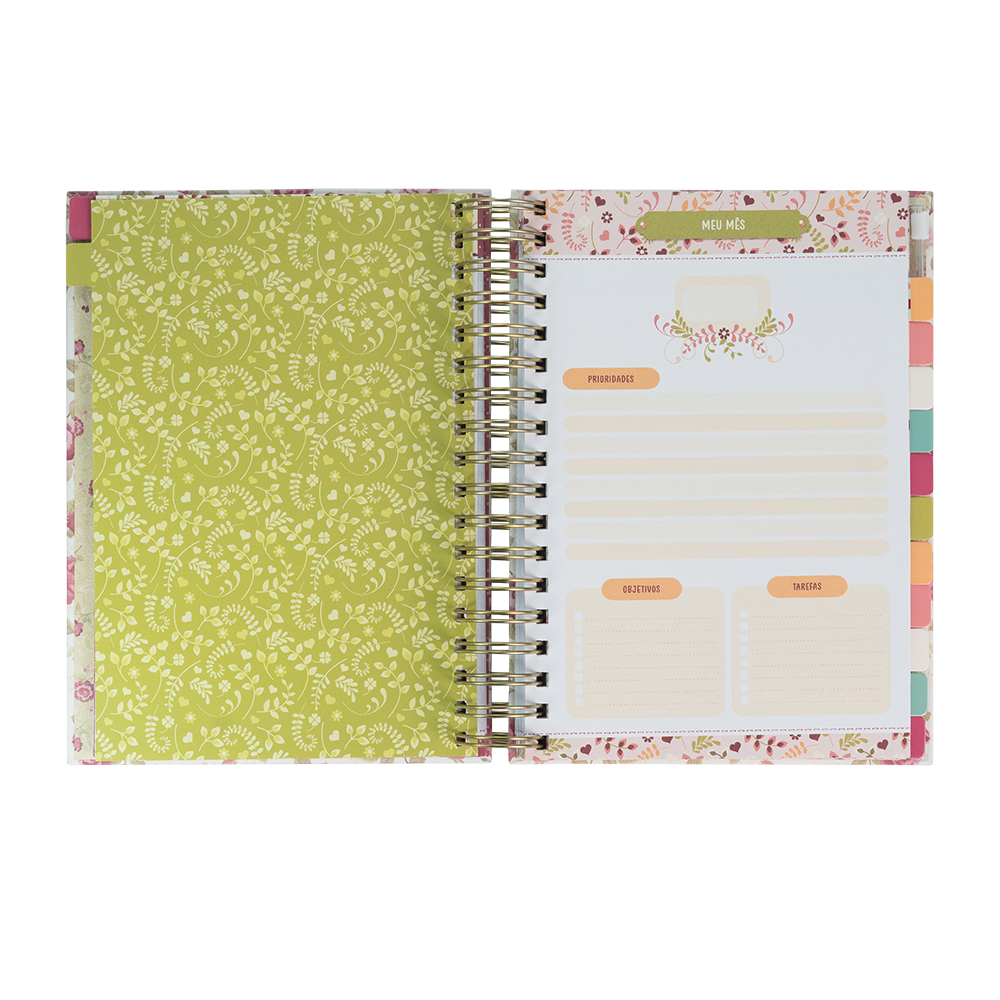 Planner Meu Plano Perfeito | Capa Tecido Vintage