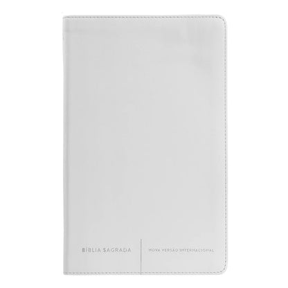 Bíblia Sagrada Slim | NVI | Letra Normal | Capa Luxo Branco