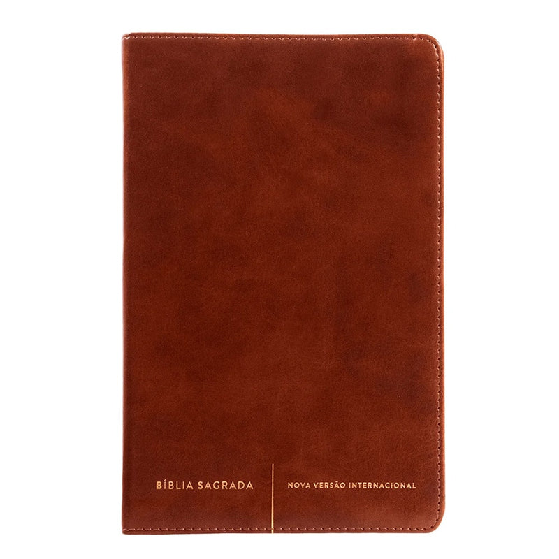 Bíblia Sagrada Slim | NVI | Letra Normal | Capa Luxo Marrom