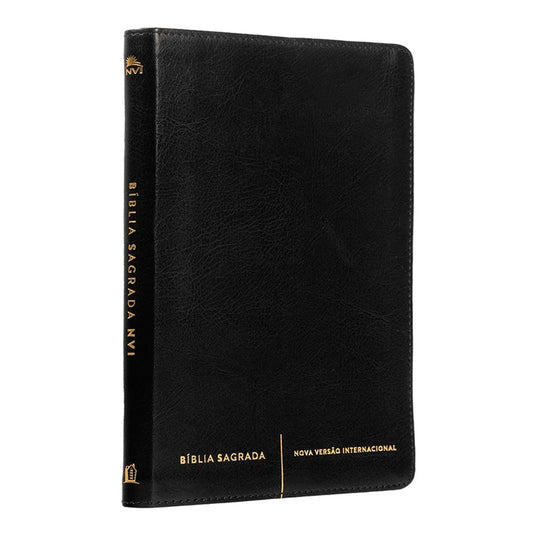 Bíblia Sagrada Slim | NVI | Letra Normal | Capa Luxo Preto