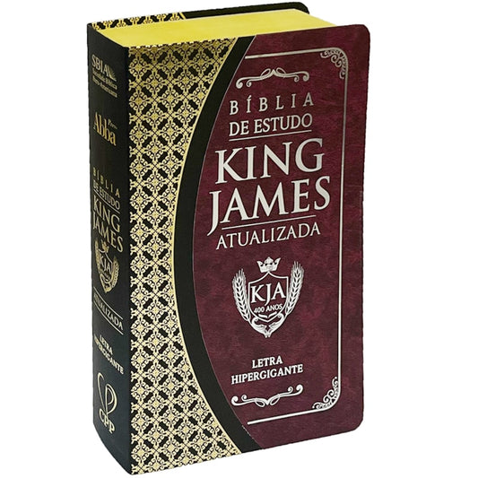 Bíblia King James Atualizada | KJA | Letra Hipergigante | Capa Preto e Bordo