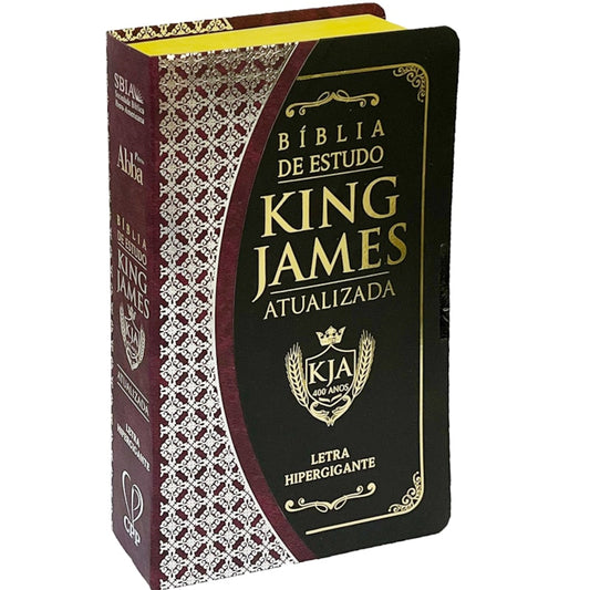 Bíblia King James Atualizada | KJA | Letra Hipergigante | Capa Bordo e Preto