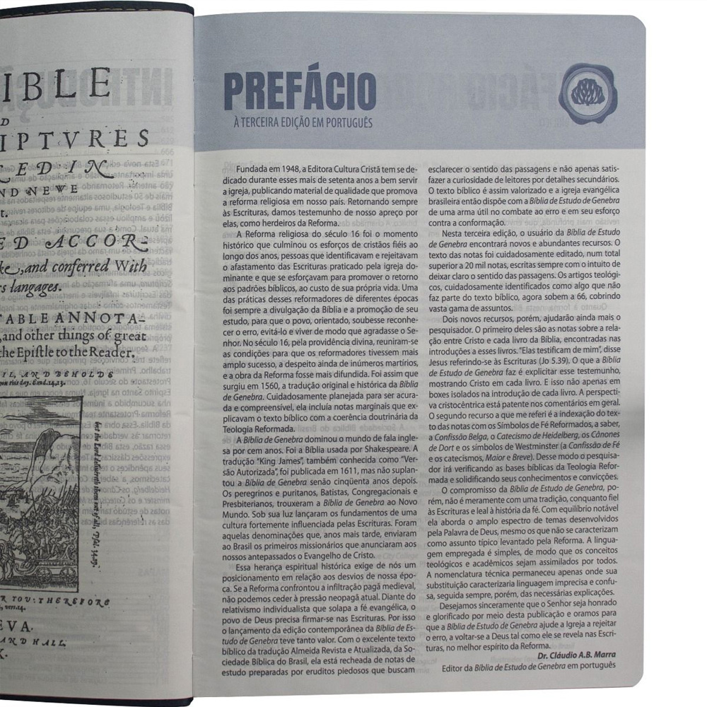 Bíblia de Estudo de Genebra | Letra Grande | ARA | Capa Luxo Vinho