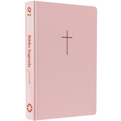 Bíblia Sagrada | NAA | Letra Grande | Capa Dura Cruz Rosa Com Espaço para Anotações