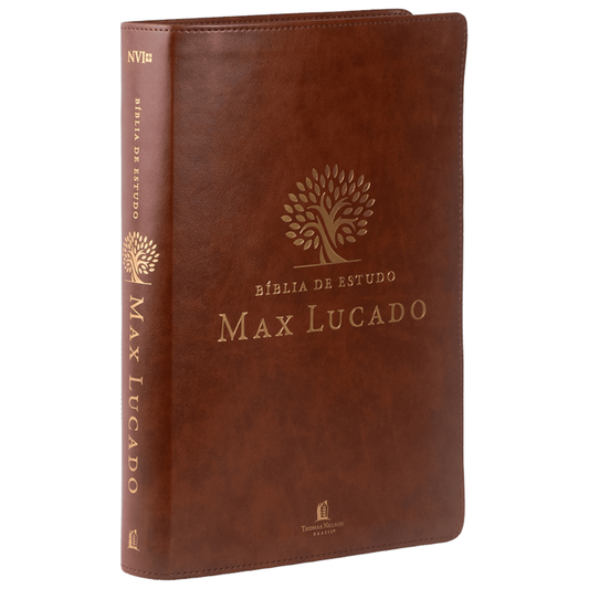Bíblia de Estudo Max Lucado | NVI | Leitura Perfeita | Capa Luxo Marrom
