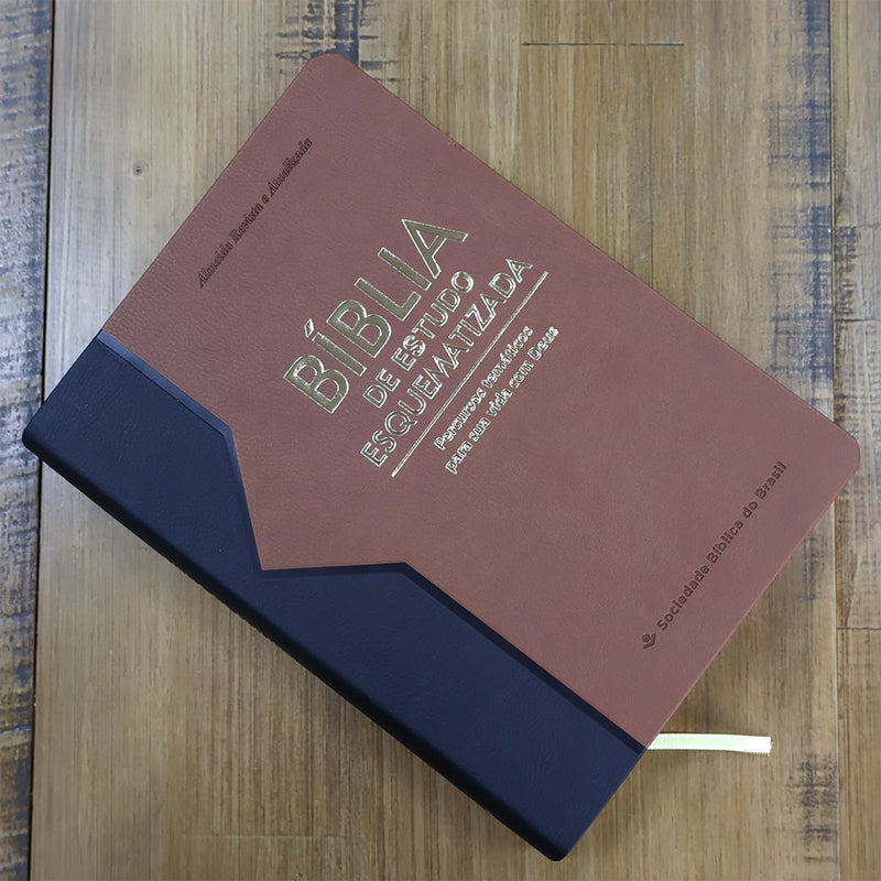 Bíblia de Estudo Esquematizada | ARA | Letra Normal | Capa Luxo Marrom