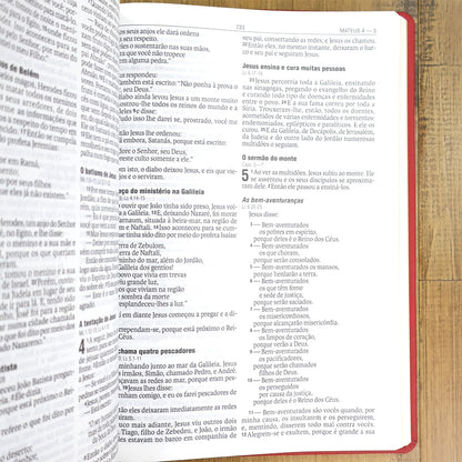 Bíblia Sagrada | NAA | Letra Normal | Capa Couro Legítimo Malagueta