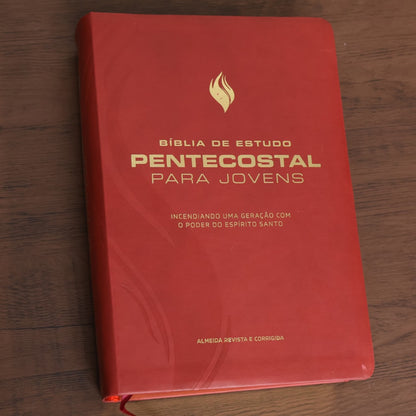 Bíblia de Estudo Pentecostal para Jovens | ARC | Letra Média | Luxo Vinho