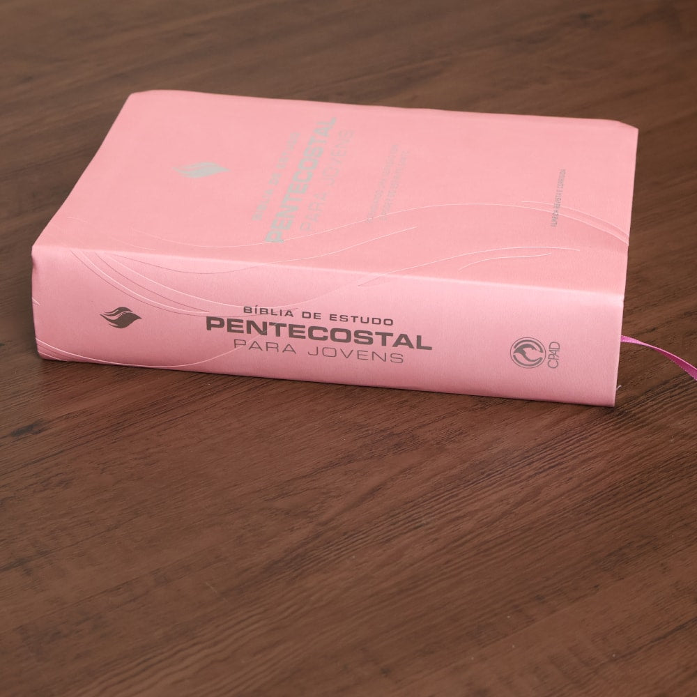 Bíblia de Estudo Pentecostal para Jovens | ARC | Letra Média | Luxo Rosa