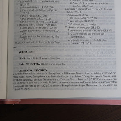 Bíblia de Estudo Pentecostal para Jovens | ARC | Letra Média | Luxo Rosa