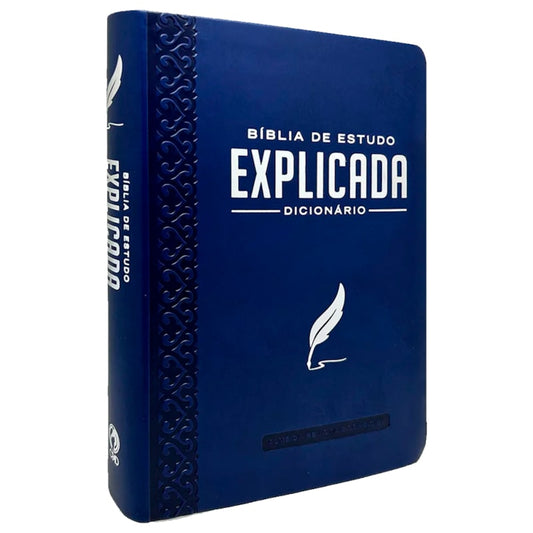Bíblia de Estudo Explicada | ARC | Letra Média | Luxo Azul