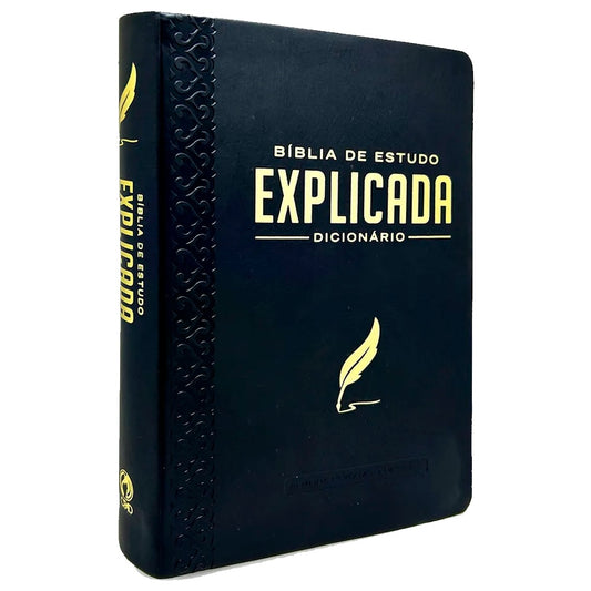Bíblia de Estudo Explicada | ARC | Letra Média | Luxo Preta