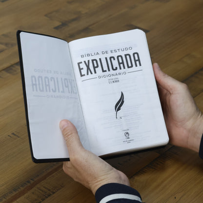 Bíblia de Estudo Explicada | ARC | Letra Média | Luxo Preta