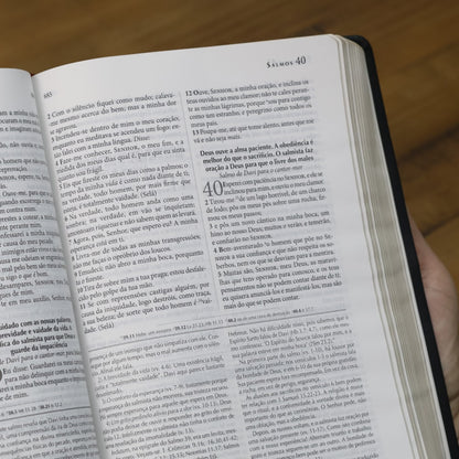 Bíblia de Estudo Explicada | ARC | Letra Média | Luxo Preta