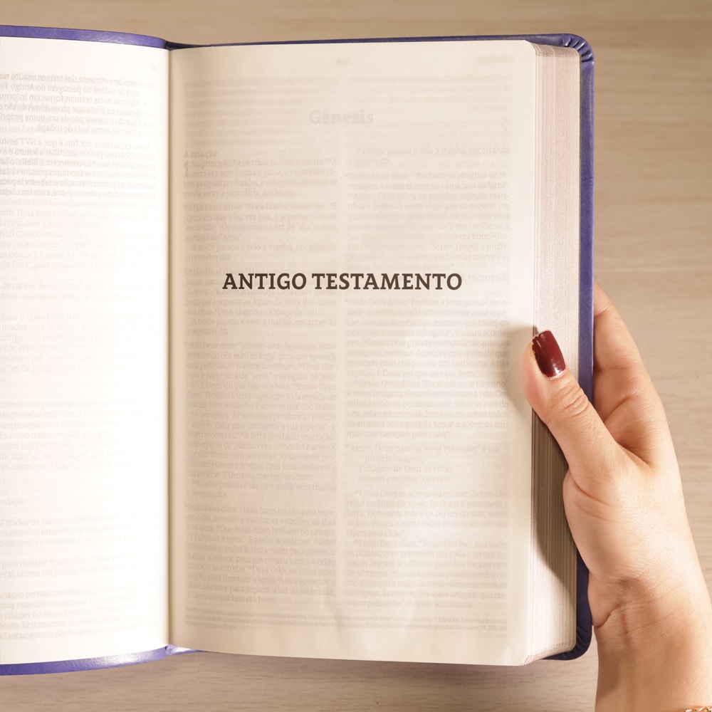 Bíblia Slim Filament | NVT | Letra Grande | Capa Couro Sintético Lilás