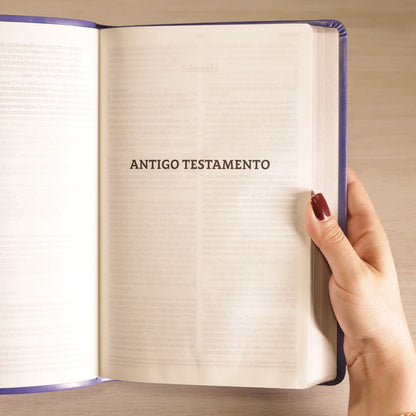 Bíblia Slim Filament | NVT | Letra Grande | Capa Couro Sintético Lilás
