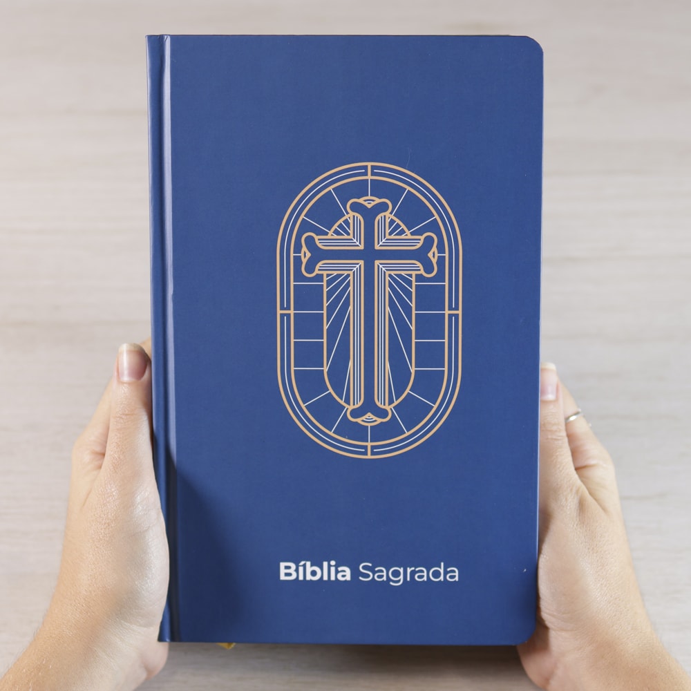 Bíblia Sagrada Vitral Azul | NVI | Letra Grande | Capa Dura
